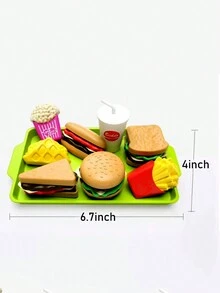 1 套 9 件套兒童模擬假裝玩具食品套裝玩具幼兒兒童廚房配件漢堡包和三明治玩具男孩女孩的理想節日禮物(隨機炸薯條) - 彩色 - 查看 6