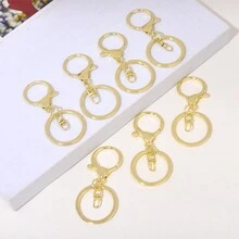7pcs Minimalist Golden Alloy Keychains - Gold - View 1