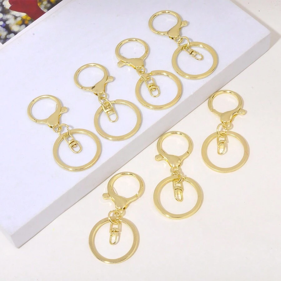 7pcs Minimalist Golden Alloy Keychains - Gold - View 1