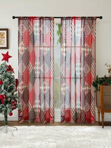 Diamond Grid Window Screen - red+green - View 1