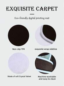 1 pièce Tapis de cuisine à motif de café, tapis de cuisine rétro en polyester antidérapant pour la décoration de la cuisine et de la pièce - Gris - Voir 7