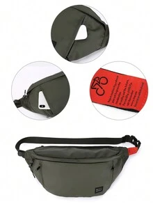 Fanny Pack Waist Packs For Men Women Waist Bag Hip Pack For Travel Hiking Running Outdoor Sports Waterproof Nylon For Mobile Phone For Running Hiking Cycling For Men And Boys For Students Packable Black Bag Men Bag Holiday Shop Christmas Accessories Christmas Bags Men Presents Outdoor Gifts For Men - Army Green - View 5