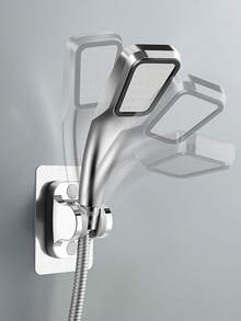 1 件淋浴噴頭支架,附黏合墊,無需鑽孔,可調整浴室淋浴支架