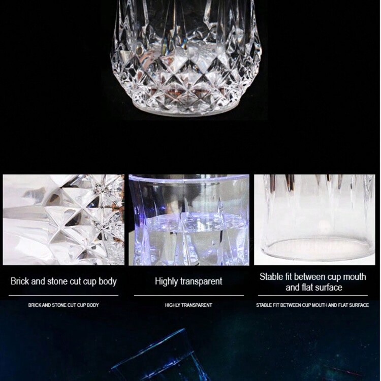 1個多色led光玻璃杯,適用於婚禮派對,發光菠蘿杯,色彩變化酒吧閃爍杯,塑料感應杯 - 無色 - 查看 6