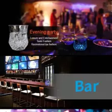 1個多色led光玻璃杯,適用於婚禮派對,發光菠蘿杯,色彩變化酒吧閃爍杯,塑料感應杯 - 無色 - 查看 3