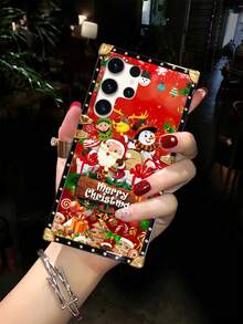 1pc Christmas Tree Halloween Print Phone Case Compatible With Samsung S23ultra