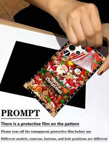 1pc Christmas Tree Halloween Print Phone Case Compatible With Samsung S23ultra