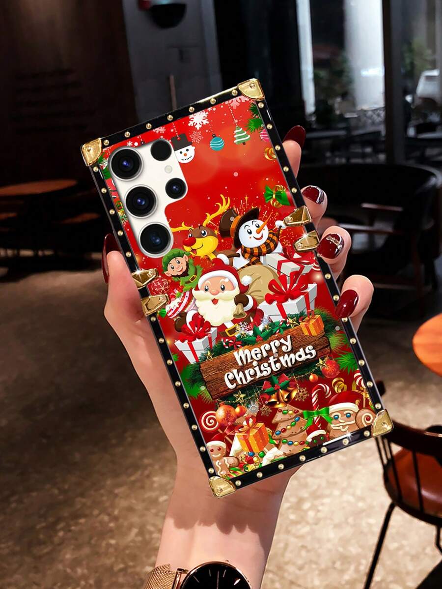 1pc Christmas Tree Halloween Print Phone Case Compatible With Samsung S23ultra