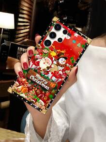 1pc Christmas Tree Halloween Print Phone Case Compatible With Samsung S23ultra