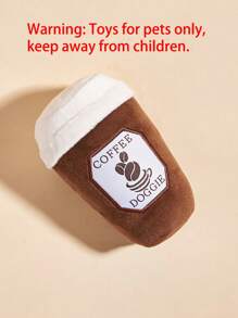 1入組長毛絨咖啡杯形狀發聲玩具適用於寵物,適用於小狗,幫助帶無聊,咀嚼和磨牙 - 彩色 - 查看 5
