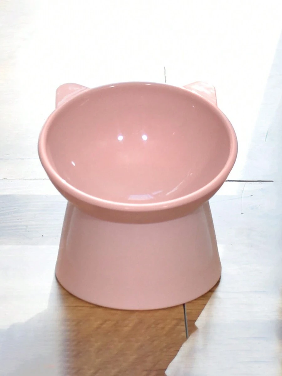 1 件粉色猫咪爱好者和猫妈妈爱食碗，带防黑下巴、倾斜高脚颈部保护、塑料猫/狗爱好者礼物和狗/猫妈妈爱食宠物食碗，带防溢出设计，适合家庭使用