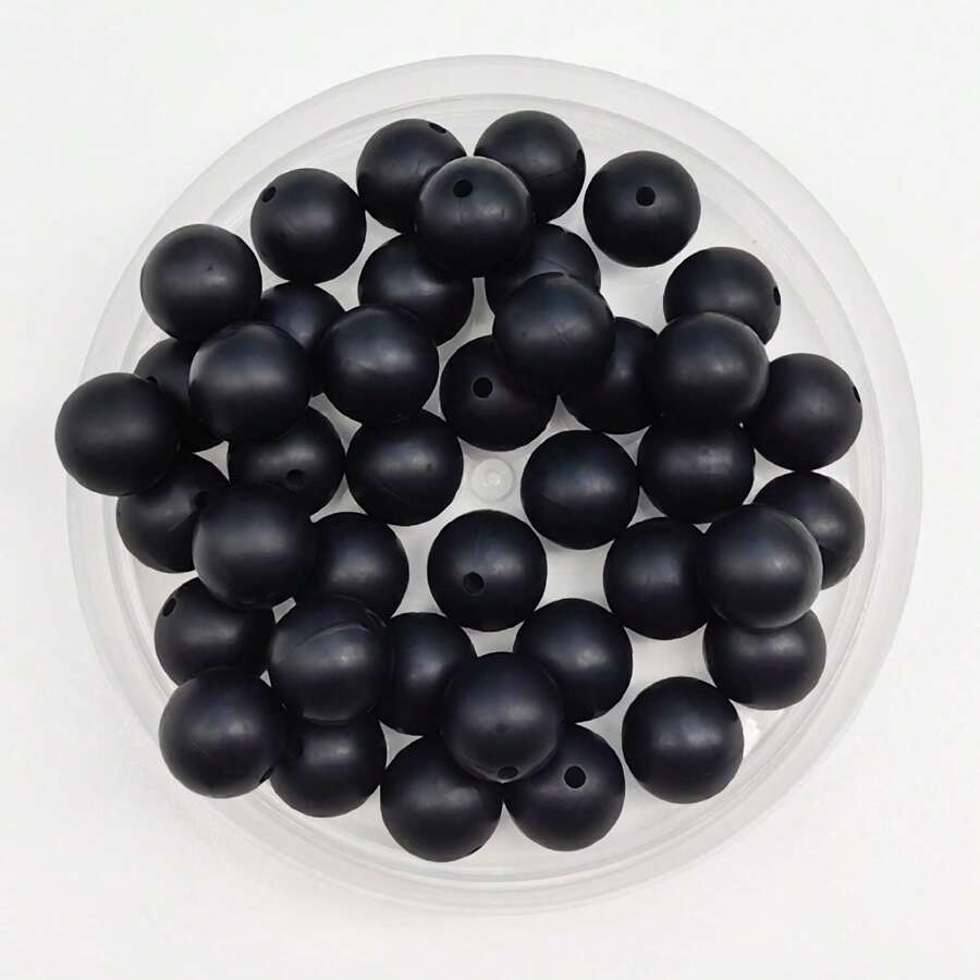 50 顆 12 毫米矽膠圓珠散珠 Diy 鑰匙圈、手提包、手機鏈、手鍊、項鍊