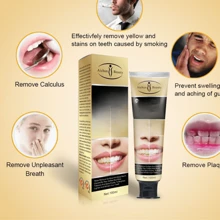 Pasta de dientes Dorada para blanquear los dientes, pasta de dientes para eliminar olores, 1 pieza de pasta de dientes dorada para limpieza profunda y brillo para el cuidado bucal - Champán - Ver 2