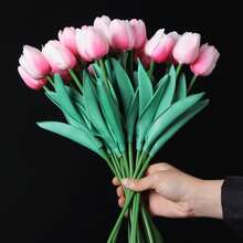 10 Piezas Flores De Tulipán De Pu - Rosa - Ver 4