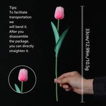 10 Piezas Flores De Tulipán De Pu - Rosa - Ver 2