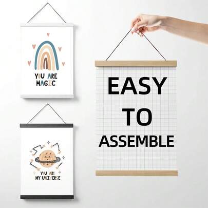 SURELIFE 1个磁性木质挂框，适用于照片、图片、印刷品、地图、卷轴和帆布画，可作墙面装饰、生日和毕业礼物。