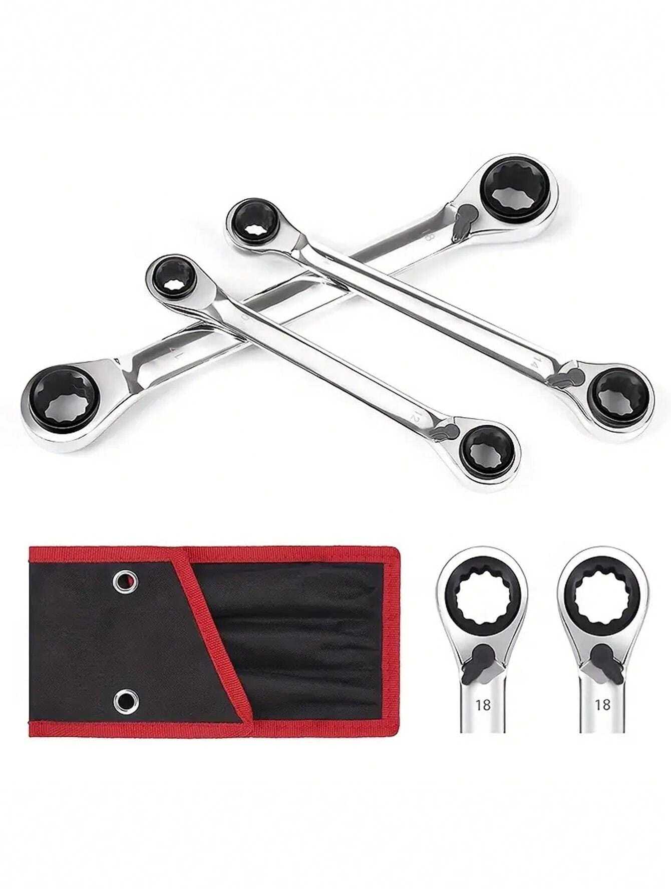 Double Head Reversible Ratchet Wrench Set Plum Quick Ratchet Wrench