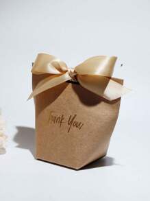 10pcs Premium Paper Gift Box With Elegant Gold 'Thank You' | Complete With Exquisite Ribbon | Ideal For Christmas, Wedding, Baby Shower, And Beyond,Christmas Valentine Day