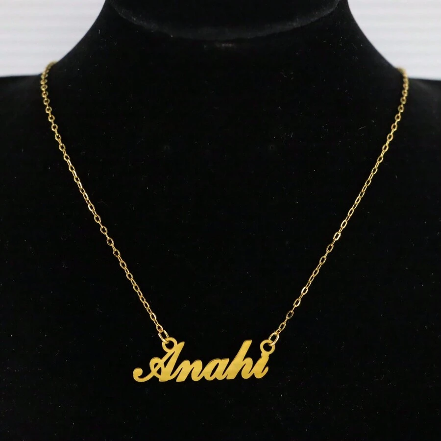 Name Necklace With A For Women Stainless Steel Pendant Necklaces - Anahi - View 1
