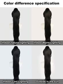 NỮ Sành điệu Tóc đuôi gà Đen Thẳng Tóc Giả Cosplay  Siêu dài Đen Tóc Với Có thể tháo rời Nhiệt độ cao Sợi tổng hợp Thẳng Kẹp-on   Tóc đuôi gà Đen Tóc giả Tóc mái Đối với phụ nữ Anime Tóc Giả Cosplay  Cho Halloween Tiệc Hóa trang Mật độ Cao Tóc giả 30 inch Siêu dài Tóc giả & 1 Miếng Mũ tóc giả - màu đen - Xem 7