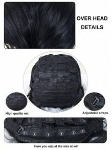 NỮ Sành điệu Tóc đuôi gà Đen Thẳng Tóc Giả Cosplay  Siêu dài Đen Tóc Với Có thể tháo rời Nhiệt độ cao Sợi tổng hợp Thẳng Kẹp-on   Tóc đuôi gà Đen Tóc giả Tóc mái Đối với phụ nữ Anime Tóc Giả Cosplay  Cho Halloween Tiệc Hóa trang Mật độ Cao Tóc giả 30 inch Siêu dài Tóc giả & 1 Miếng Mũ tóc giả - màu đen - Xem 9