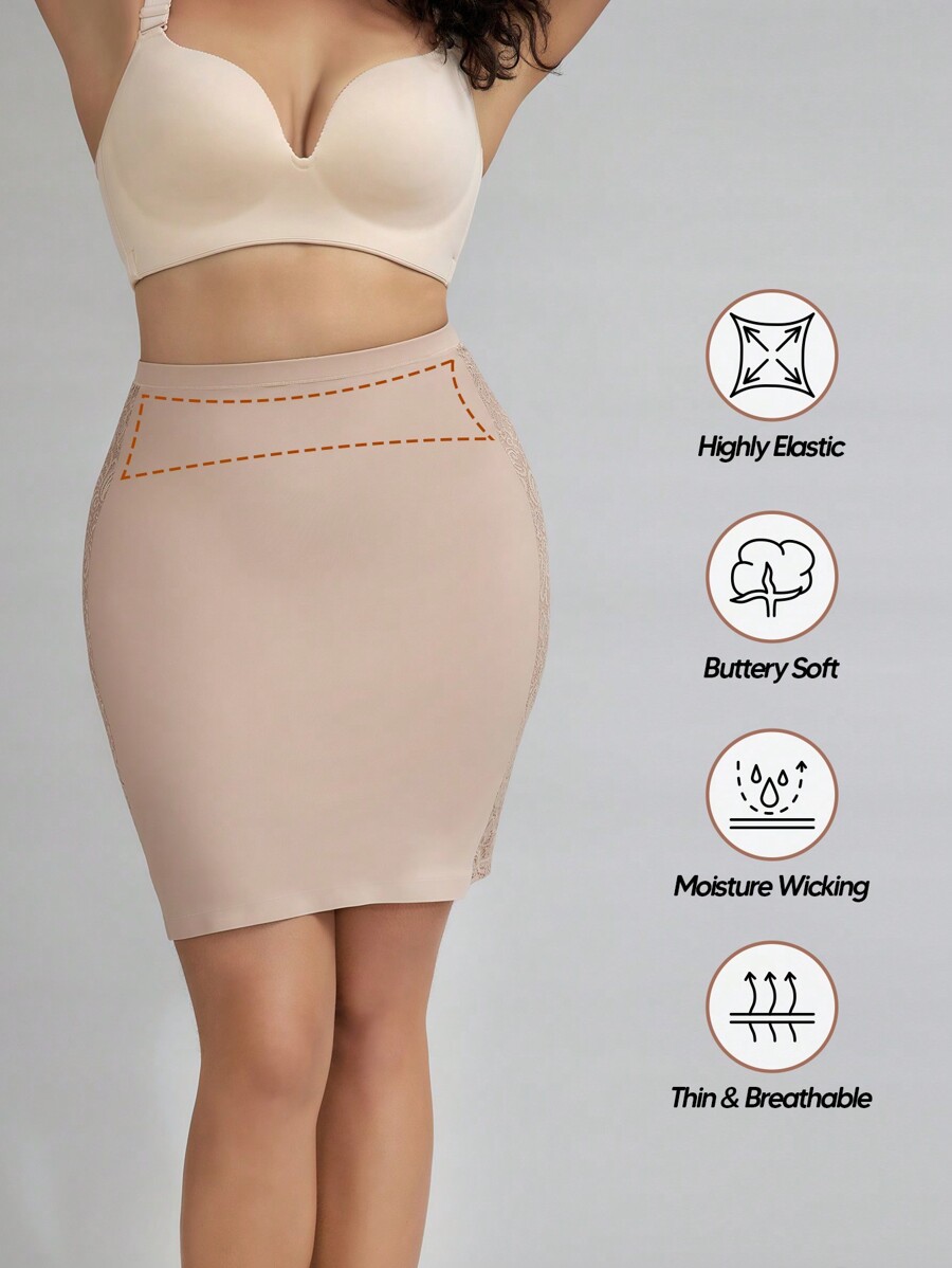 Women Seamless Lace High Waisted Sculpting Tummy Control Shapewear Half