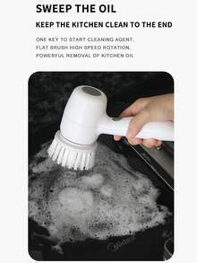 1入組3合1無線電動清潔刷,usb充電,適用於廚房、臥室、客廳清潔