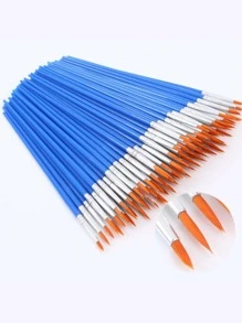30pcs Fine Nylon Hair Flat Paint Brush Set For Detail Painting With Watercolor Back To School,Back To School,School Supplies
