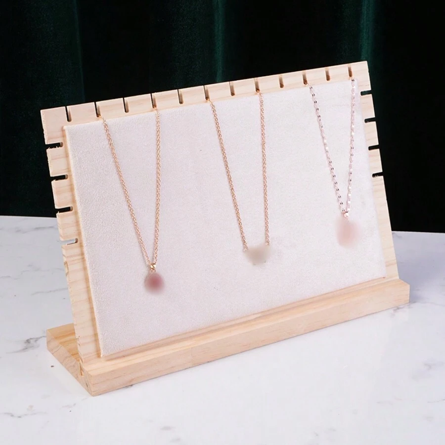 1pc Large Size Wooden Necklace Display Stand For Jewelry, Bracelet, Sweater, Market Stall - White - View 1