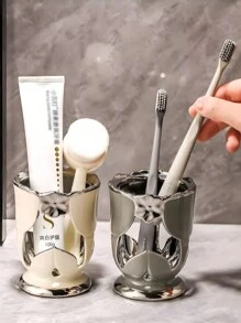 One Unique Style Ceramic Toothbrush Holder, Suitable For Home And Hotel Use - Grey - View 5