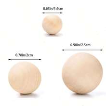 一袋木質球,多款未完成圓形木球袋,使用天然木材,小碼彈珠大小的球,用於工藝和diy項目,各式尺寸多樣。 - 杏色 - 查看 4