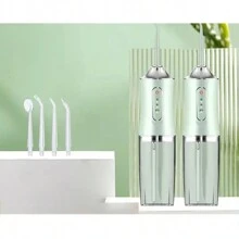 Electric Tooth Cleaner Dental Irrigator Portable Oral Irrigators Rechargeable&Portable With 360° Rotation Irrigation 3 Electric Dental Floss Modes - Green - View 1