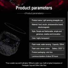 1個多色led光玻璃杯,適用於婚禮派對,發光菠蘿杯,色彩變化酒吧閃爍杯,塑料感應杯 - 無色 - 查看 4