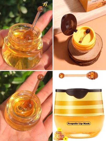 Bálsamo Mascarilla Para Labios Miel Propóleo Reparador De Labios Secos Y Agrietados