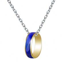 1pc Fashionable Simple 6mm Wide Copper Ring With Color Changing Effect & Stainless Steel Chain For Ring & Necklace - Rose Gold - View 7