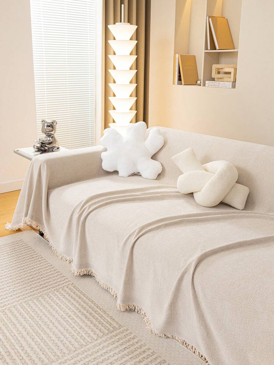 1 vỏ bọc ghế sofa nhung lông cao cấp, chăn sofa trơn họa tiết xương cá, vỏ bọc ghế sofa thông dụng cho mọi mùa, chống bụi và chống trầy xước, vỏ bọc ghế sofa