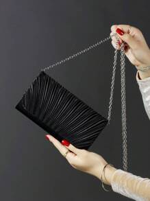 Bolso clutch de sobre brillante, elegante, y casual, un bolso encantador, lujoso y exquisito con cadena cuadrada que se adapta a mujeres, estudiantes, trabajadores de oficina, y como bolso de noche, billeteras, y bolsos de mano para novias. Adecuado para bodas, fiestas de cumpleaños de mujeres, bailes y banquetes. El mejor regalo para mujeres