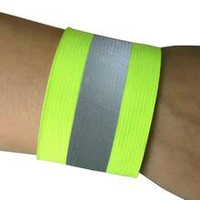 33cm綠色聚酯反光高彈性手帶,1對警示帶,高亮度夜跑手臂帶,手環,跨境運動安全,戶外產品 - 綠色 - 查看 2