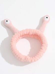 1件粉色女士髮飾,簡潔可愛有趣的大眼睛髮箍,創意蝸牛洗臉頭帶