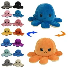 2 pieza doble faz reversible de pulpo Peluche Reversible De Pulpo muñecas regalos - Celeste - Ver 7
