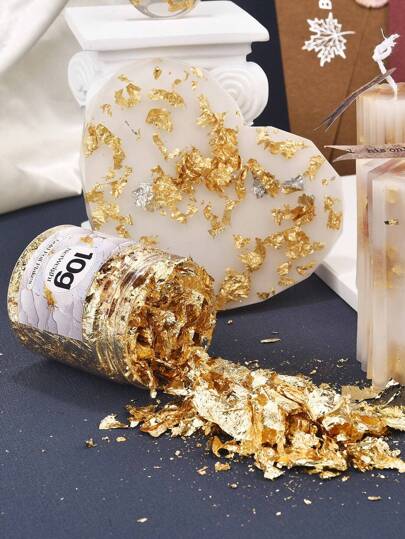 10 克/瓶金箔薄片，用于 DIY 树脂硅胶模具、蜡烛制作、填充和装饰
