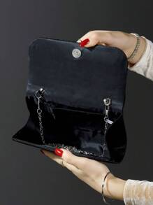 Bolso clutch de sobre brillante, elegante, y casual, un bolso encantador, lujoso y exquisito con cadena cuadrada que se adapta a mujeres, estudiantes, trabajadores de oficina, y como bolso de noche, billeteras, y bolsos de mano para novias. Adecuado para bodas, fiestas de cumpleaños de mujeres, bailes y banquetes. El mejor regalo para mujeres