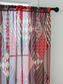 Diamond Grid Window Screen - red+green - View 6