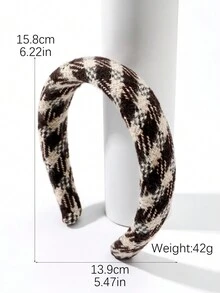 1個女士羊毛布頭帶,秋冬優雅的髮飾