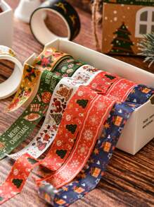 6 Rolls Christmas Pattern Washi Tape For Journal Decoration - Multicolor - View 7