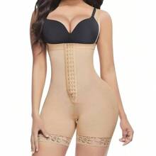Fajas Colombianas Body Shaper Zipper Open Bust Bodysuit - Apricot - View 2