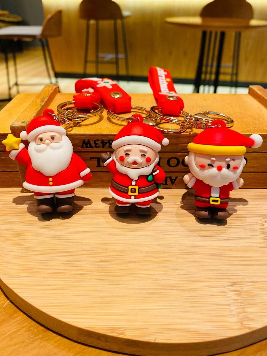 1pc Women's Santa Claus Backpack Style Keychain Pendant - Multicolor - View 1