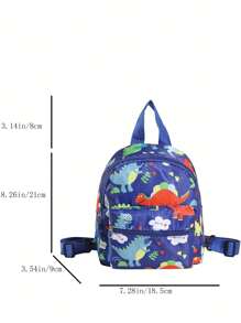 Cartoon Dinosaur Nylon Backpack - Blue - View 6