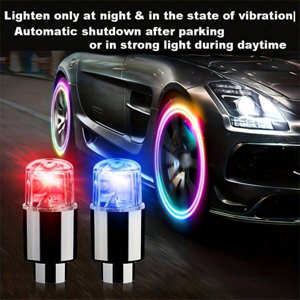 Wheel Lights Cap Car Auto Wheel Tire Tyre Air Valve Stem LED Light Cap Cover Accessories For