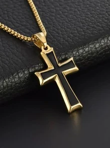 1 Pieza Collar Colgante De Cruz Gótica Para Hombres - colgante de moda - Ver 7